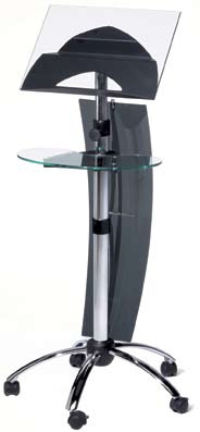 Leggio Mobile TinFrey Con Ruote - Podium Per Conferenze Con Portabicchieri E Spazio Archiviazione