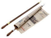 Newspaper holder in wood and brass.  Dim: 20x850mm