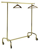 Strengthened gold metal clothes rail