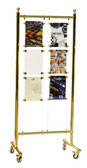 Upright display double face, solid brass with 6 folders A4 mis. 680x520x1780 mm.