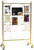 Upright display double face in solid brass. Dim. 680x520x1780 mm. 