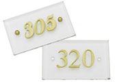 Monaco chamfering crystal or perspex sign plate with letters or numbers mis. 130x80 mm. sp. 10