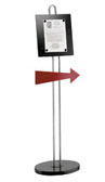 Steel information upright post without arrow.  Dim.360x400x1600 mm. 