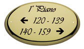 Plate oval rounded in solid brass mod. Mosca  (floor levels). Dim.  390x240x3 mm.
