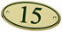 Piastrina casellario in ottone ovale mod. Victoria. Mis: 30x15x0,9mm