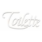 Toilette script in stainless steel