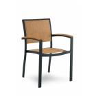 Chaise en aluminium avec bras pour exterieur. Dim: 840x490x580mm