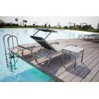 Lit bain de soleil, mod.Malindi 2 en aluminium. Dimensions: 340x2070x590mm