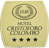 Plaque signalétique biseautée en laiton, mod Lisbona avec logo. Dim:  400x300x3 mm