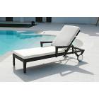Lit bain de soleil, en aluminium. Dimensions: 200x730x350mm
