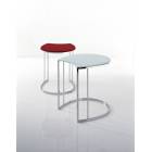 Small chromed table with tempered glass