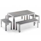 Grand banc en aluminium .  Dim: 1300x360x450mm