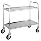 Solid stainless steel service trolley Diamante 2 with soundproofed shelves