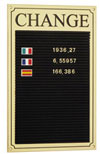 Brass exchange rate board with rubber.  Dim. 220x350mm