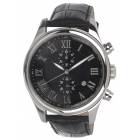 Quartz chronograph stainess steel case shiny finishing,datary,water resistent,leather strap,Citizen movement