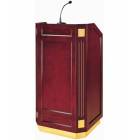 Lectern in wood and brass. Dim: 660x545x1200 mm
