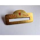 Spilla portanome in ottone. Dim. 60x28mm