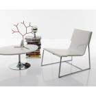 Fauteuil en acier et cuir, mod.Os. Dim: 750x660x750mm