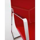 Fauteuil en acier et cuir, mod.Os. Dim: 750x660x750mm