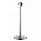 Piantana Barrier con nastro estraibile di delimitazione, in oro o acciaio inox.