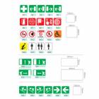 Security signs with light. Dim.200x200mm