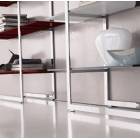 Regal aus Metall verchromt oder Edelstahl satiniert. Dim: 1150 x 350 x 1750 mm